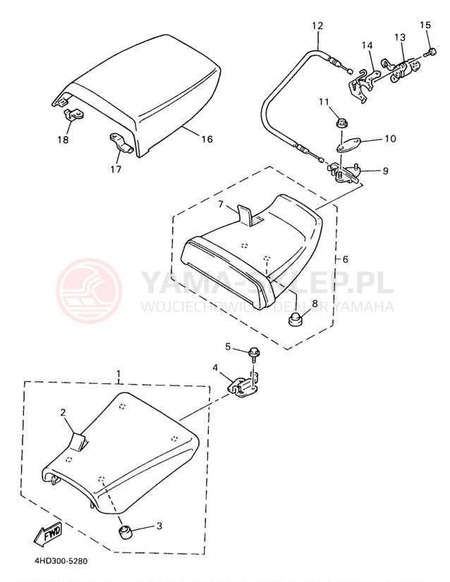 Schemat "siedzenie" do Yamaha YZF750 YZF750RJC/YZF750RJ