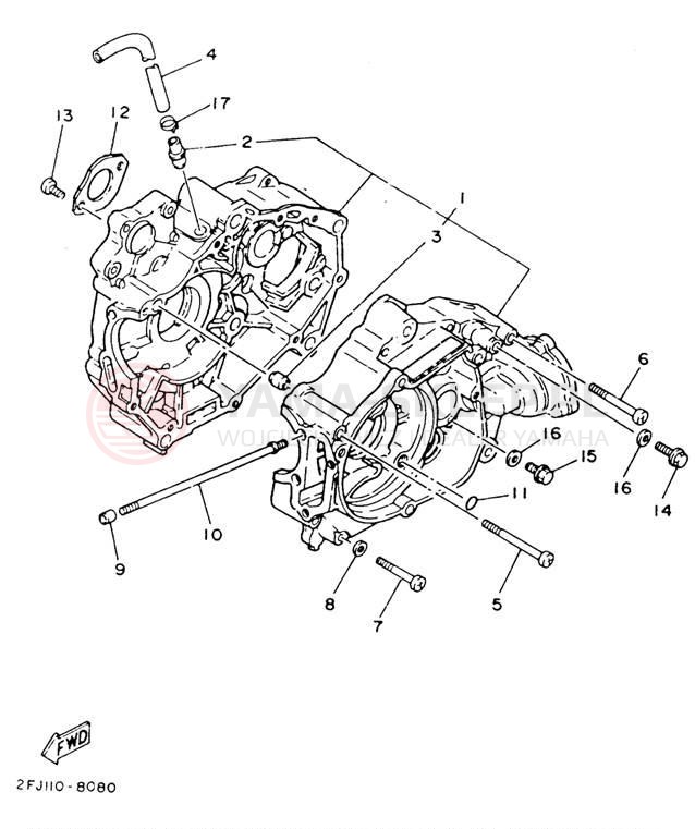 Schemat "Obudowa silnika" do Yamaha BADGER YFM80U