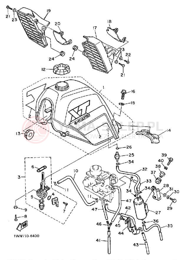 Schemat "zbiornik paliwa" do Yamaha XT600S/XT600SC