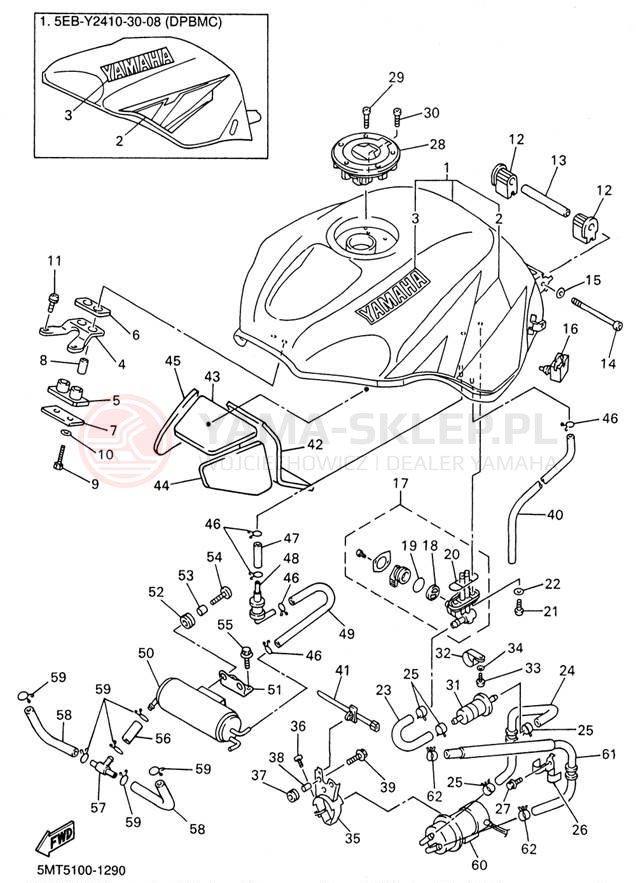 Schemat "zbiornik paliwa" do Yamaha YZFR6 YZFR6NC/YZFR6N