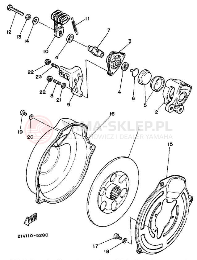 Schemat "hamulec" do Yamaha YTM200N