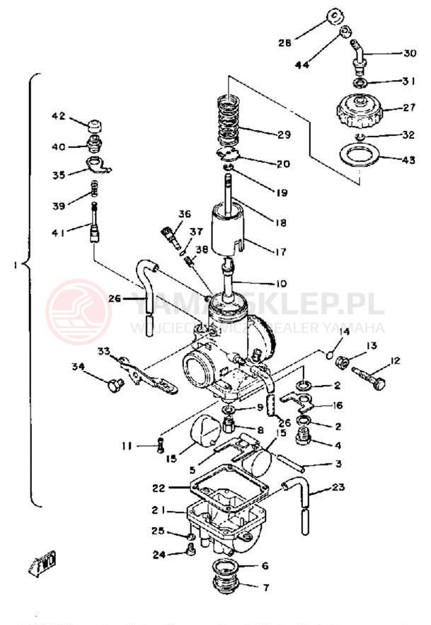 Schemat "Gaźnik" do Yamaha YZ100H