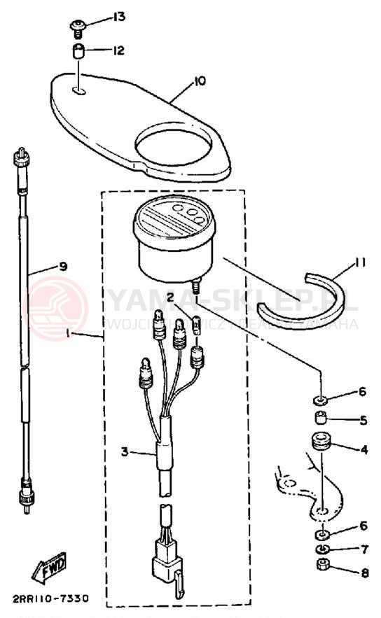 Schemat "licznik" do Yamaha YSR50W