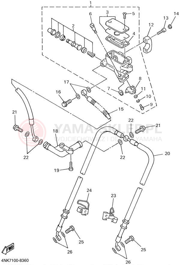 Schemat "Pompa hamulcowa przednia" do Yamaha XVZ13LTN/XVZ13LTNC