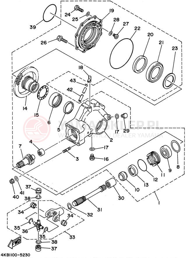Schemat "Wał napędowy" do Yamaha WOLVERINE YFM35FXG_M