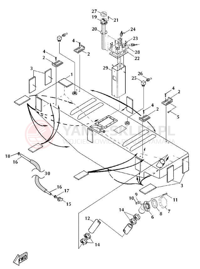 Schemat "zbiornik paliwa" do Yamaha AR210 LST1200DD