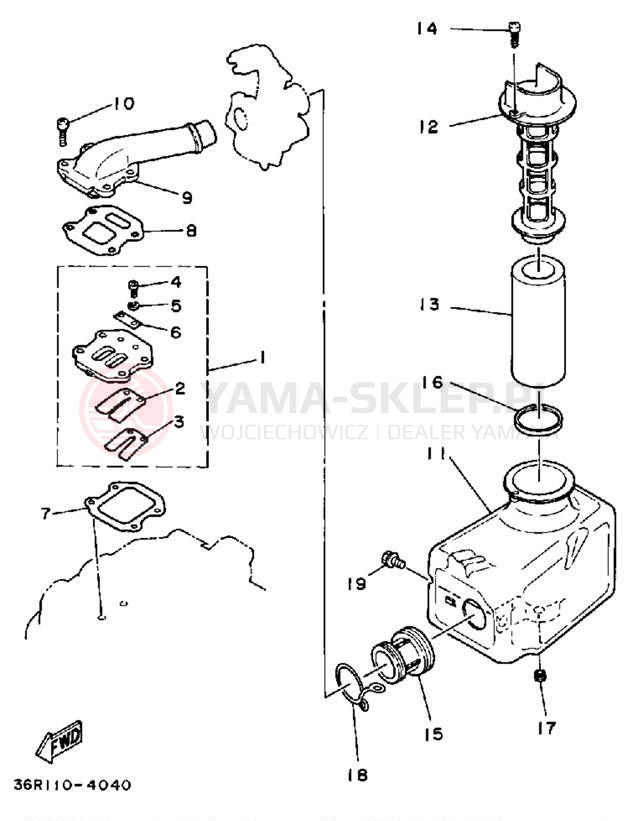 Schemat "Filtr powietrza" do Yamaha YT60L