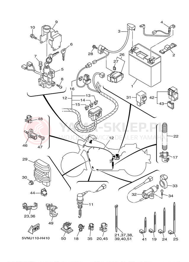 Schemat "układ elektryczny" do Yamaha ROAD STAR S XV17ASYCB/XV17ASYB