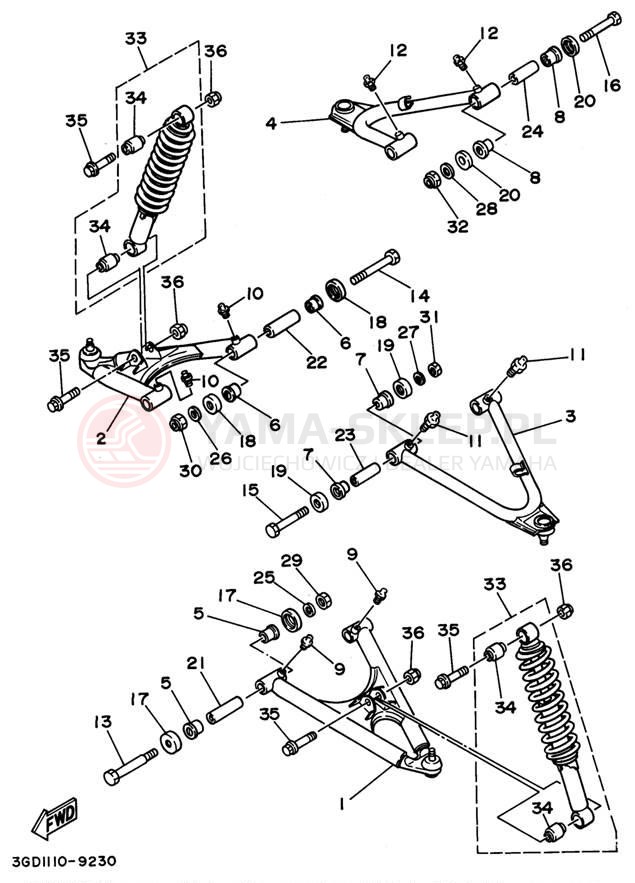 Schemat "Koło przód" do Yamaha WARRIOR YFM350XG