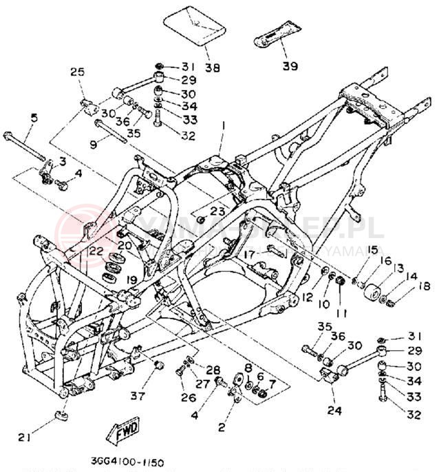 Schemat "rama" do Yamaha YFZ350D