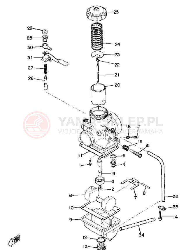 Schemat "Gaźnik" do Yamaha DT2MX/RT2MX