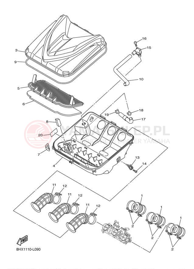 Schemat "Wtrysk paliwa" do Yamaha VECTOR LTX RS90PLTBB/RS90PLTBR