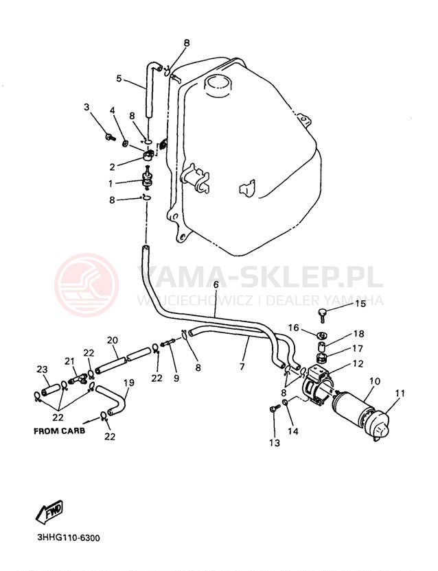 Schemat "zbiornik paliwa" do Yamaha FZR600RJ/FZR600RJC