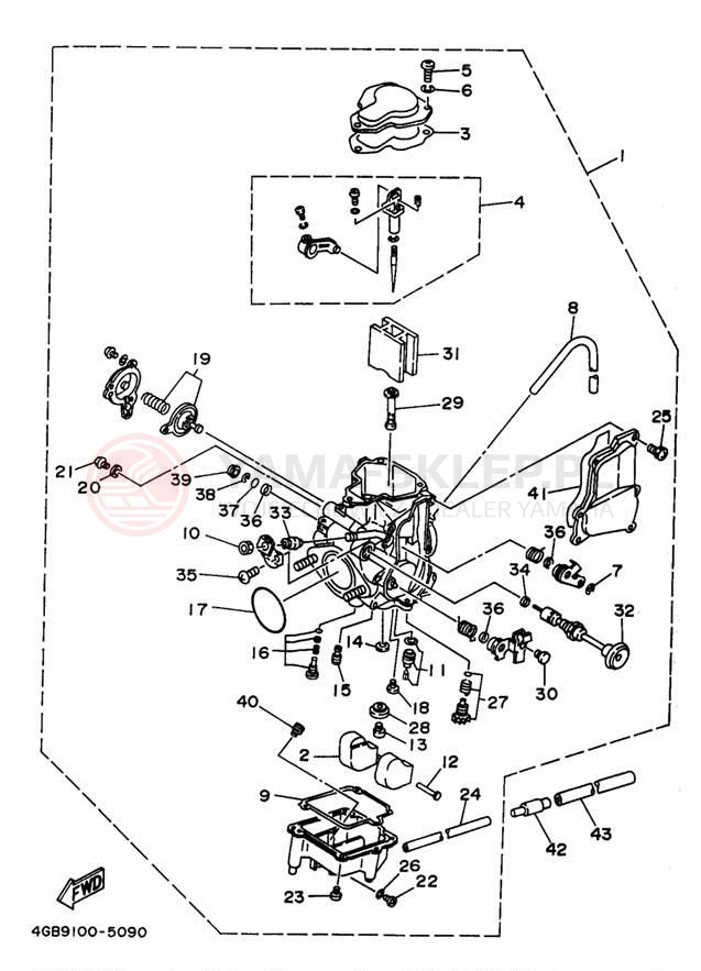 Schemat "Gaźnik" do Yamaha WARRIOR YFM350XKC/YFM350XK