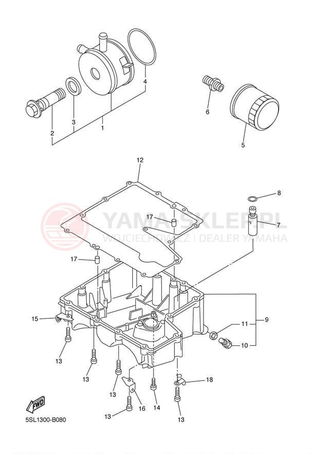 Schemat "Filtr oleju" do Yamaha YZFR6 YZFR6R/YZFR6RC