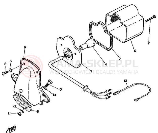 Schemat "Oświetlenie tył" do Yamaha G6SB