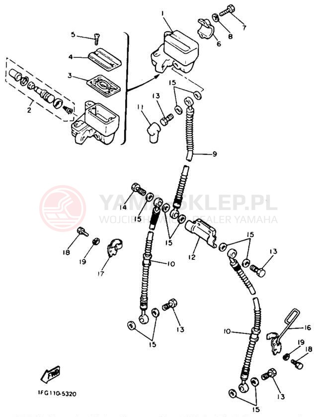 Schemat "Pompa hamulcowa przednia" do Yamaha MAXIM X XJ700XNC/XJ700XN