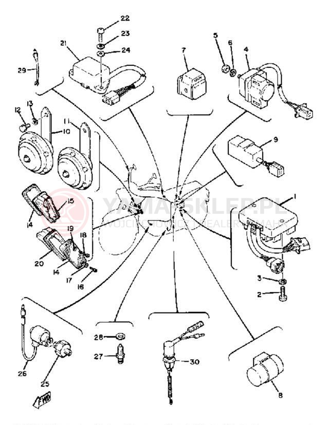 Schemat "układ elektryczny" do Yamaha XS850LG