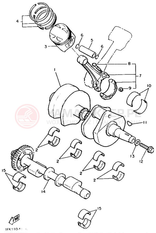 Schemat "Wał korbowy, tłok" do Yamaha V-MAX 1200 VMX12E/VMX12EC