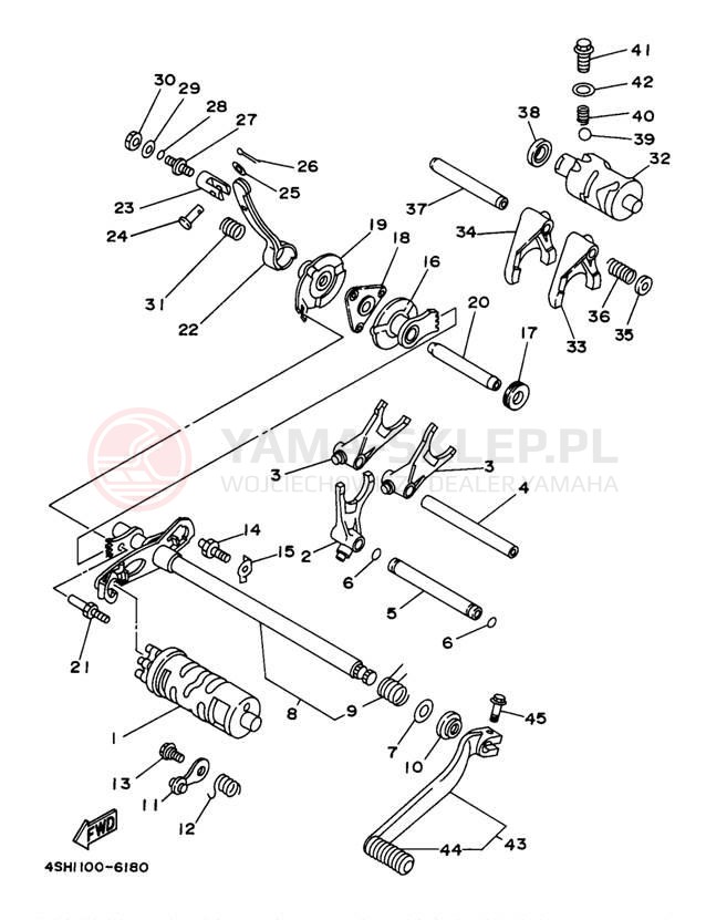 Schemat "Wodziki, automat" do Yamaha BIG BEAR 4WD YFM350FWJ