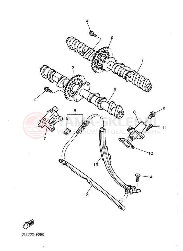 Schemat "Rozrząd - łańcuszek" do Yamaha YZF1000RJC/YZF1000RJ