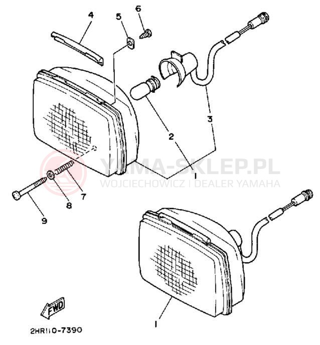 Schemat "Lampa przód" do Yamaha BIG BEAR 4WD YFM350FWU