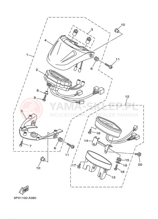 Schemat "licznik" do Yamaha XV17PCP/XV17PCPC