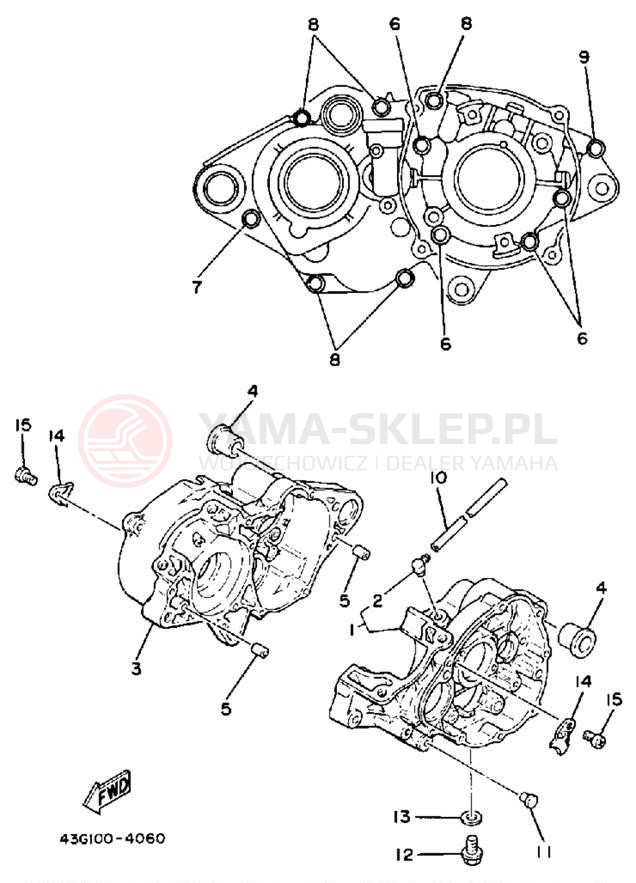 Schemat "Obudowa silnika" do Yamaha IT200N