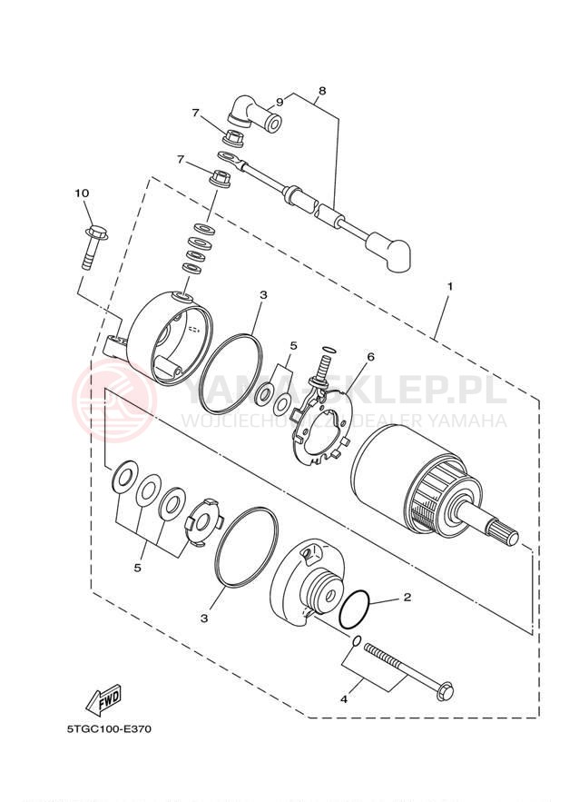 Schemat "rozrusznik" do Yamaha YFZ450 YFZ45DB/YFZ45DW