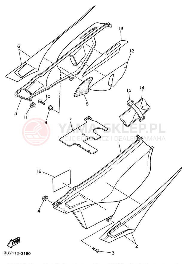 Schemat "Pokrywa boczna" do Yamaha XT600EEC/XT600EE