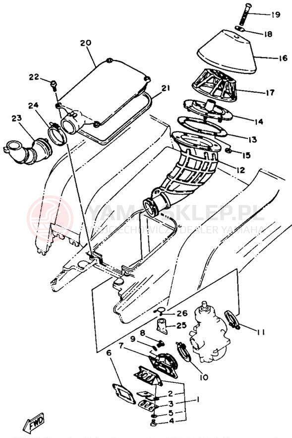 Schemat "Filtr powietrza" do Yamaha BLASTER YFS200D