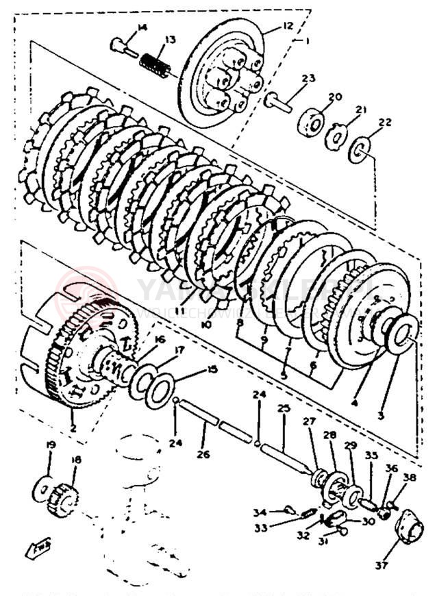 Schemat "sprzęgło" do Yamaha XS650H