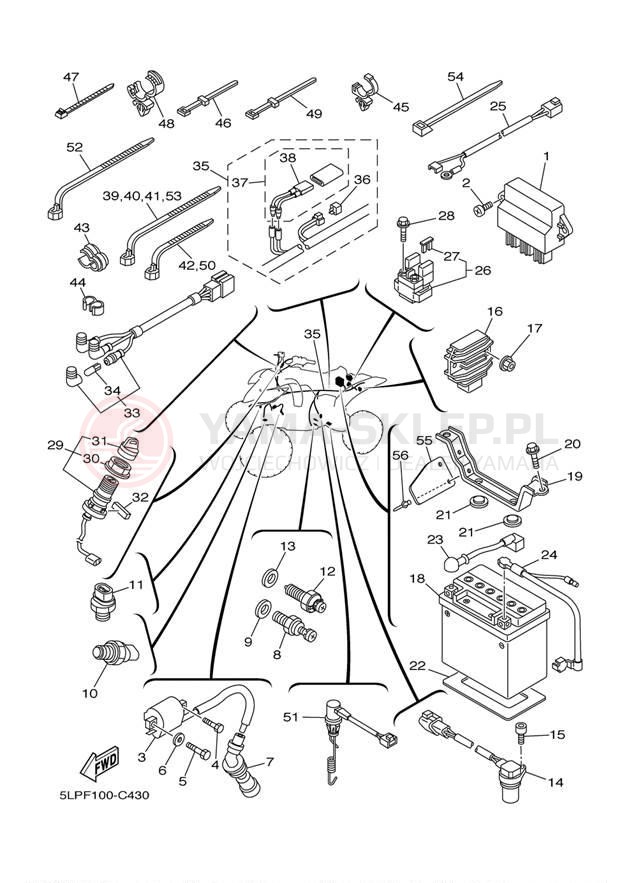 Schemat "układ elektryczny" do Yamaha 660R RAPTOR YFM660RT