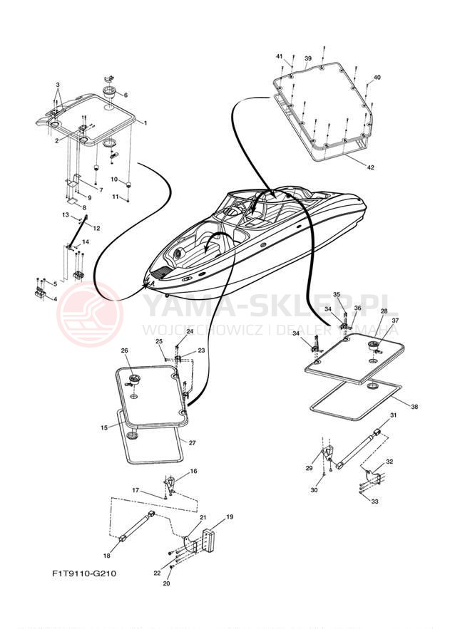 Schemat "DECK HATCH" do Yamaha AR210 FRT1100AJ