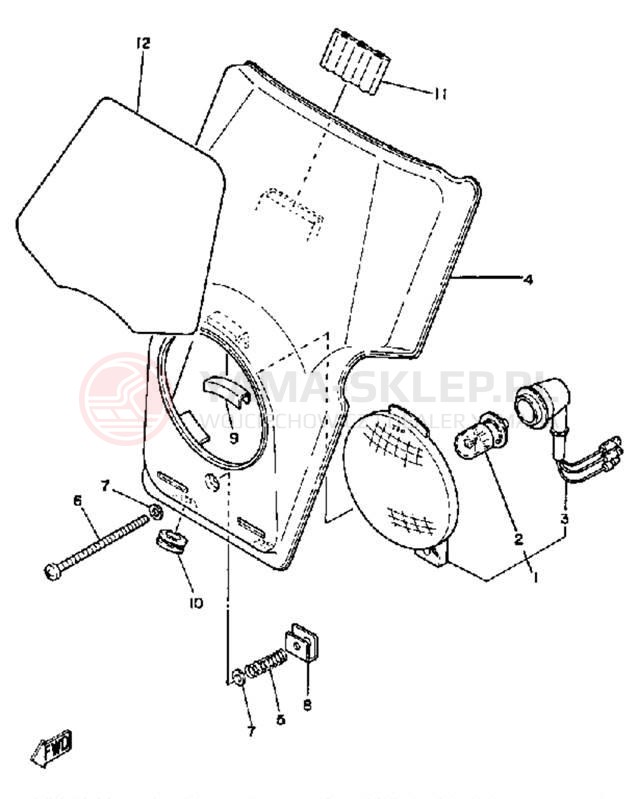 Schemat "Lampa przód" do Yamaha IT465H