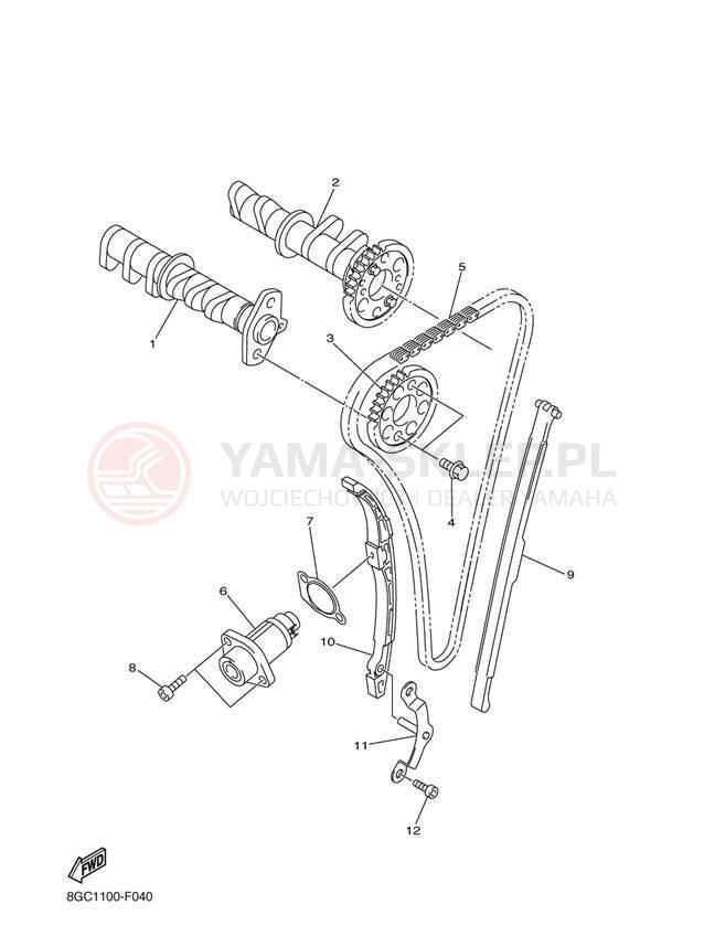 Schemat "Rozrząd - łańcuszek" do Yamaha PHAZER MTX PZ50MTEW