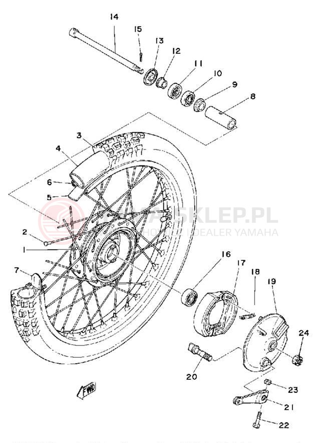 Schemat "Koło przód" do Yamaha MX175F