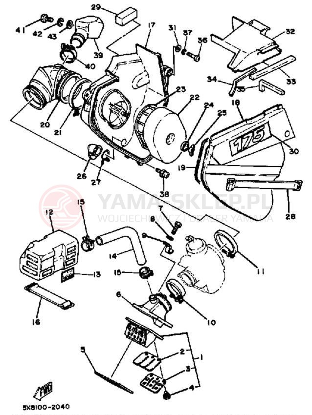 Schemat "Wtrysk paliwa" do Yamaha IT175K