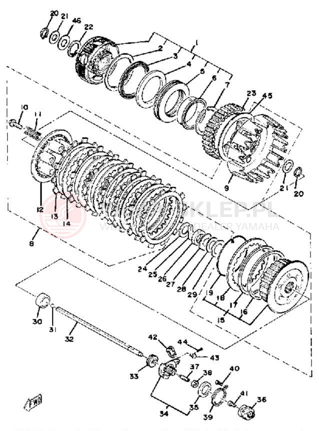 Schemat "sprzęgło" do Yamaha XS750SF