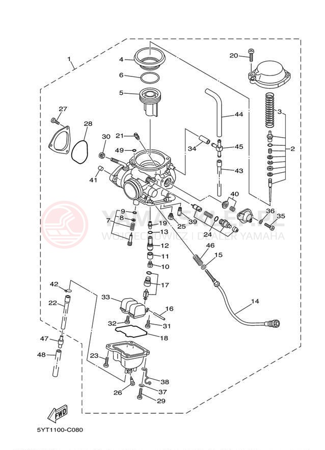 Schemat "Gaźnik" do Yamaha RAPTOR 350 SE YFM350RSEV