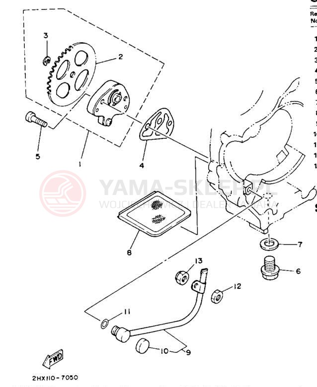 Schemat "Pompa olejowa" do Yamaha YFM100W