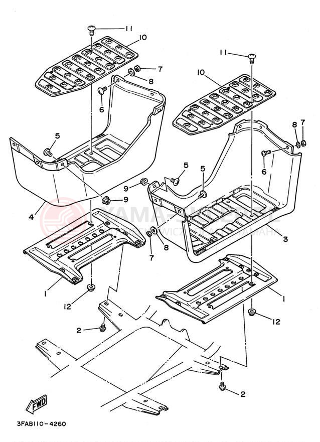 Schemat "Stopka postojowa i podnóżki" do Yamaha BREEZE YFA1H