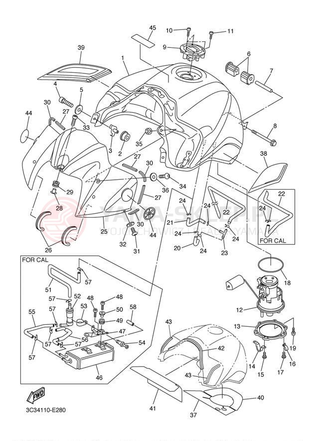 Schemat "zbiornik paliwa" do Yamaha FZ-1 CA FZS10VC/FZS10V