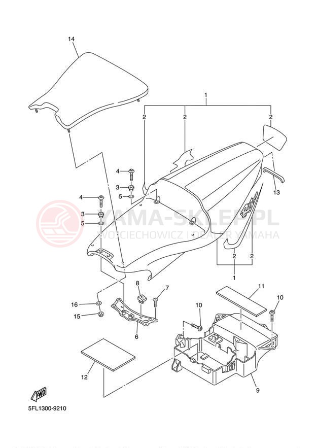Schemat "siedzenie" do Yamaha YZFR7 YZFR7L