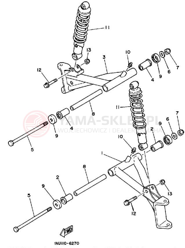 Schemat "Koło przód" do Yamaha MOTO-4 YFM200DXT