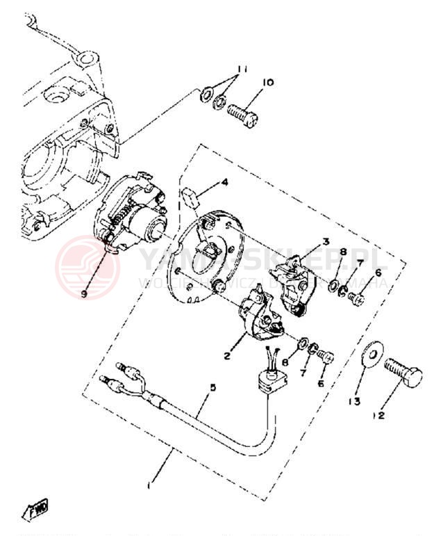 Schemat "Czujnik hamulca" do Yamaha XS400-2E