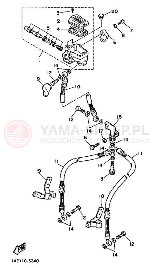 Schemat "Pompa hamulcowa przednia" do Yamaha FZ700TC/FZ700T