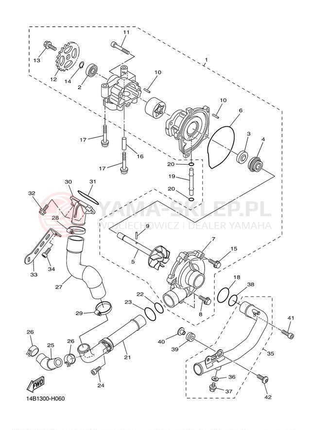 Schemat "Pompa wody" do Yamaha YZFR1 YZFR1YL/YZFR1YCL
