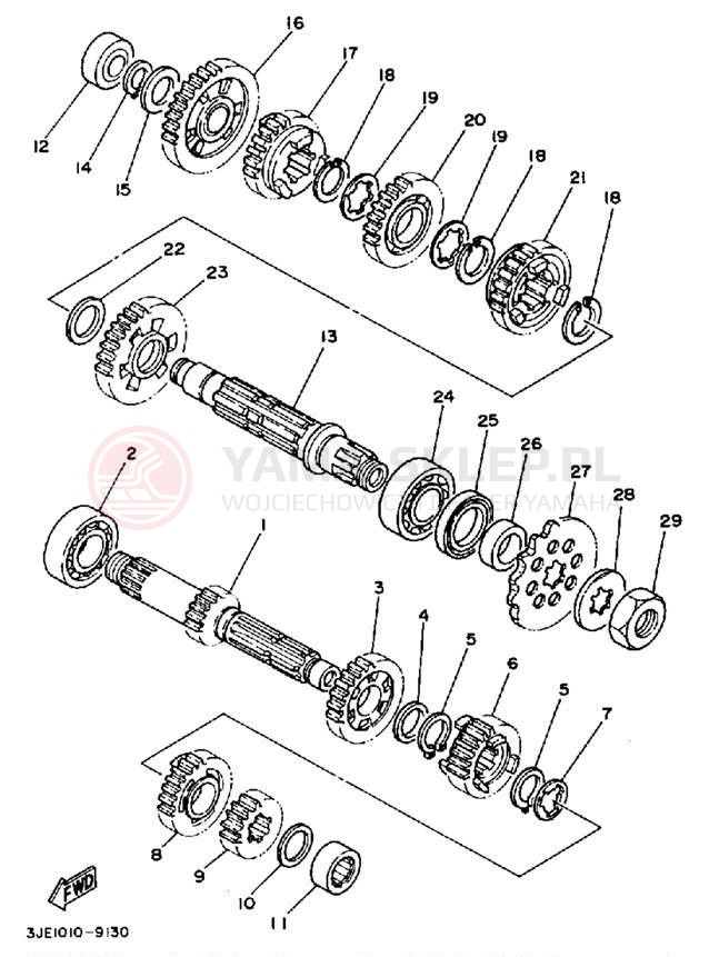 Schemat "Skrzynia biegów " do Yamaha WR250ZD