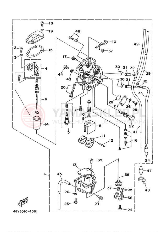 Schemat "Gaźnik" do Yamaha TTR250 TTR250N/TTR250NC